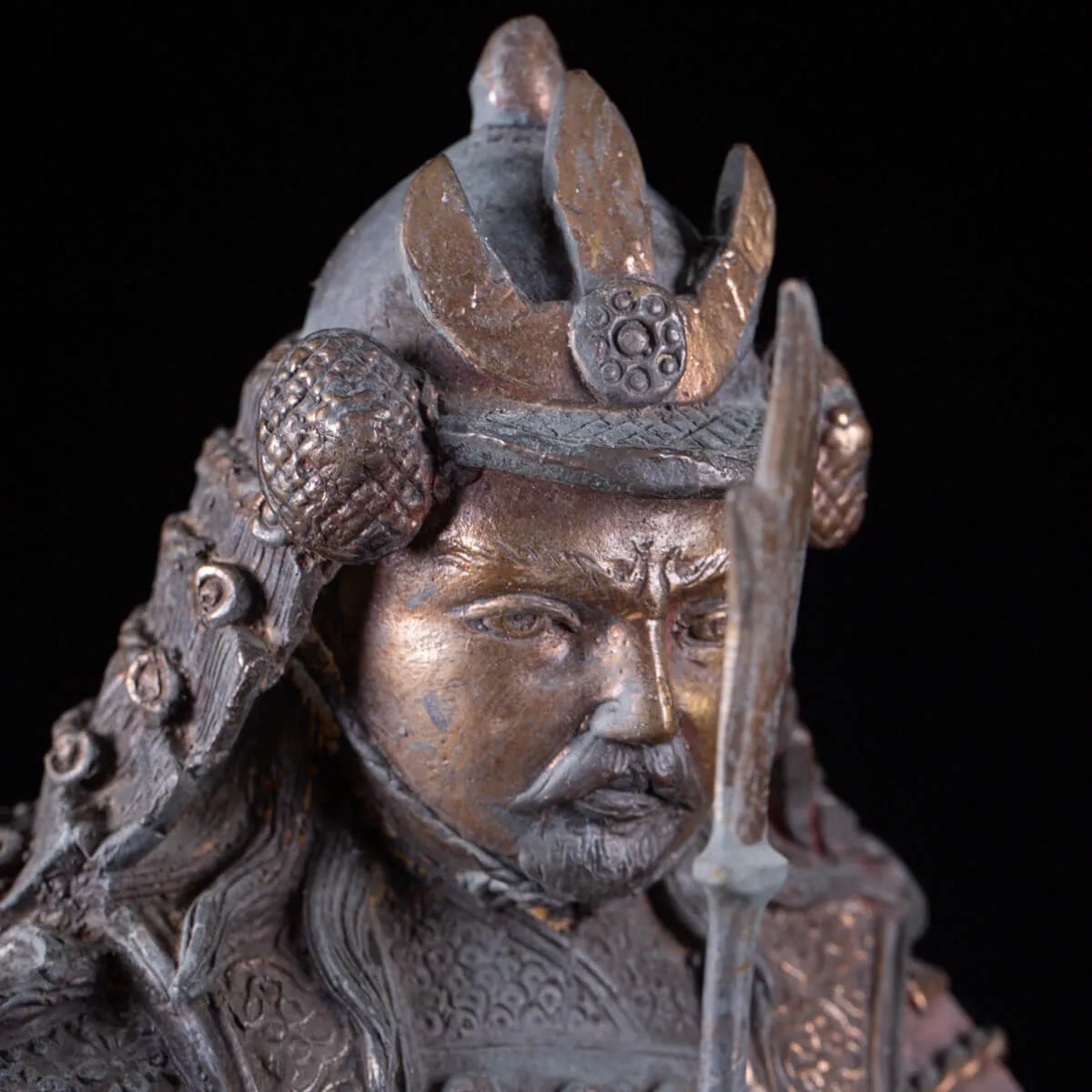 Guerriero Samurai: Statua in Bronzo Era Meiji.