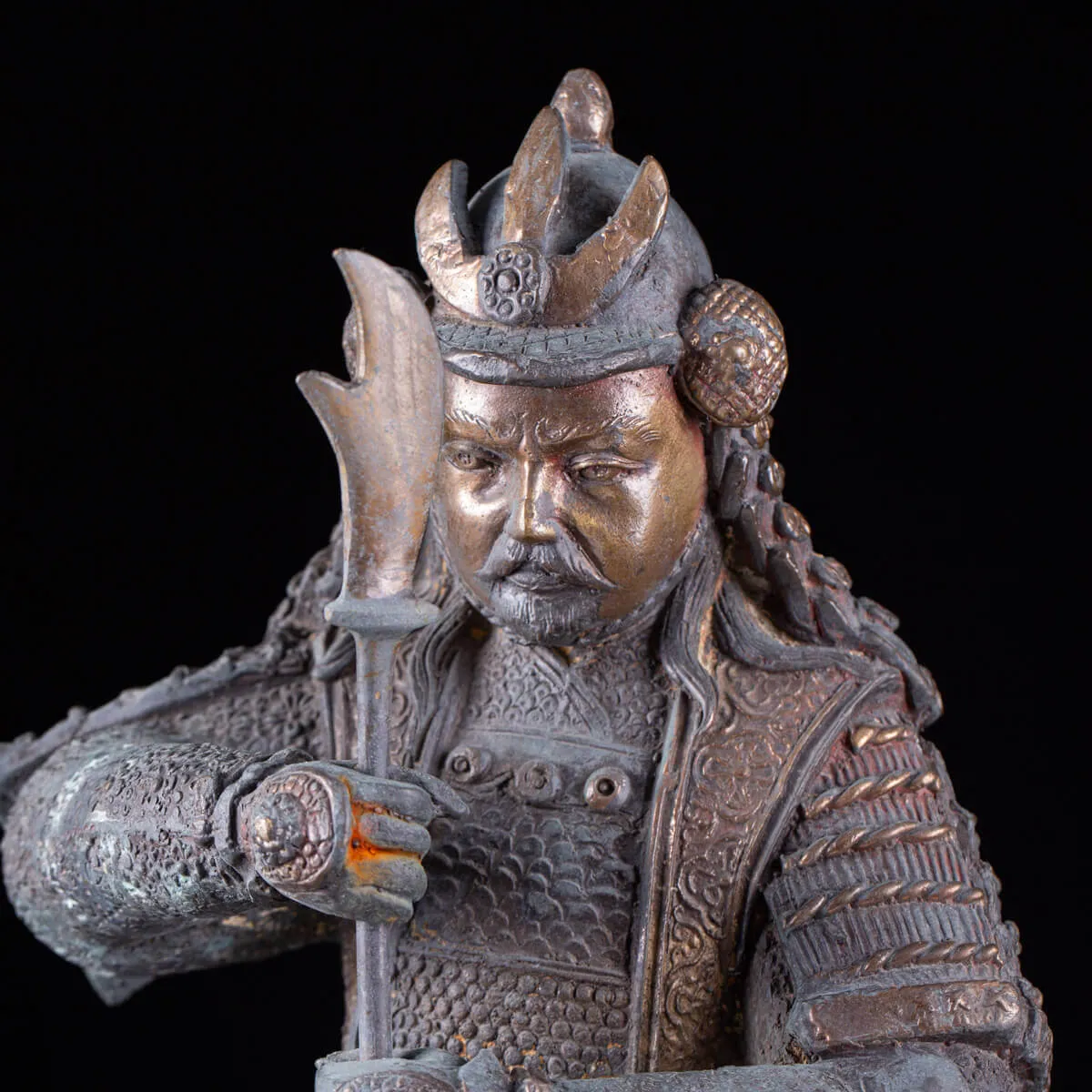 Guerriero Samurai: Statua in Bronzo Era Meiji.