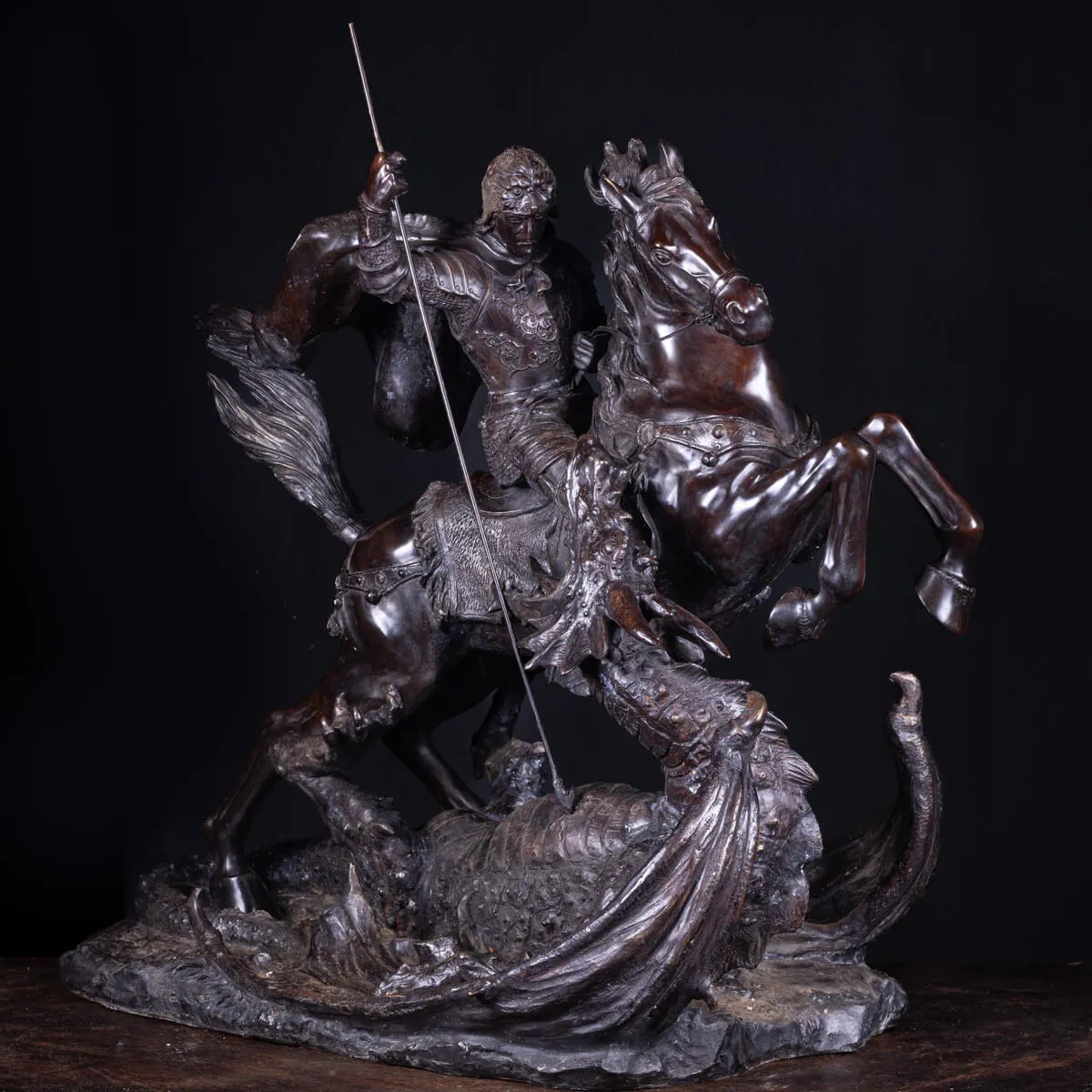 Scultura in Bronzo - San Giorgio e il Drago.
