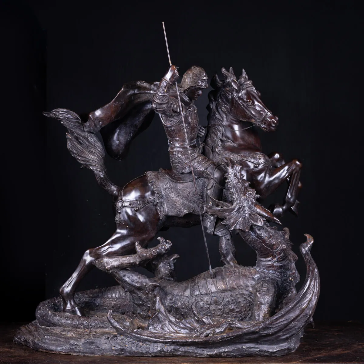 Scultura in Bronzo - San Giorgio e il Drago.