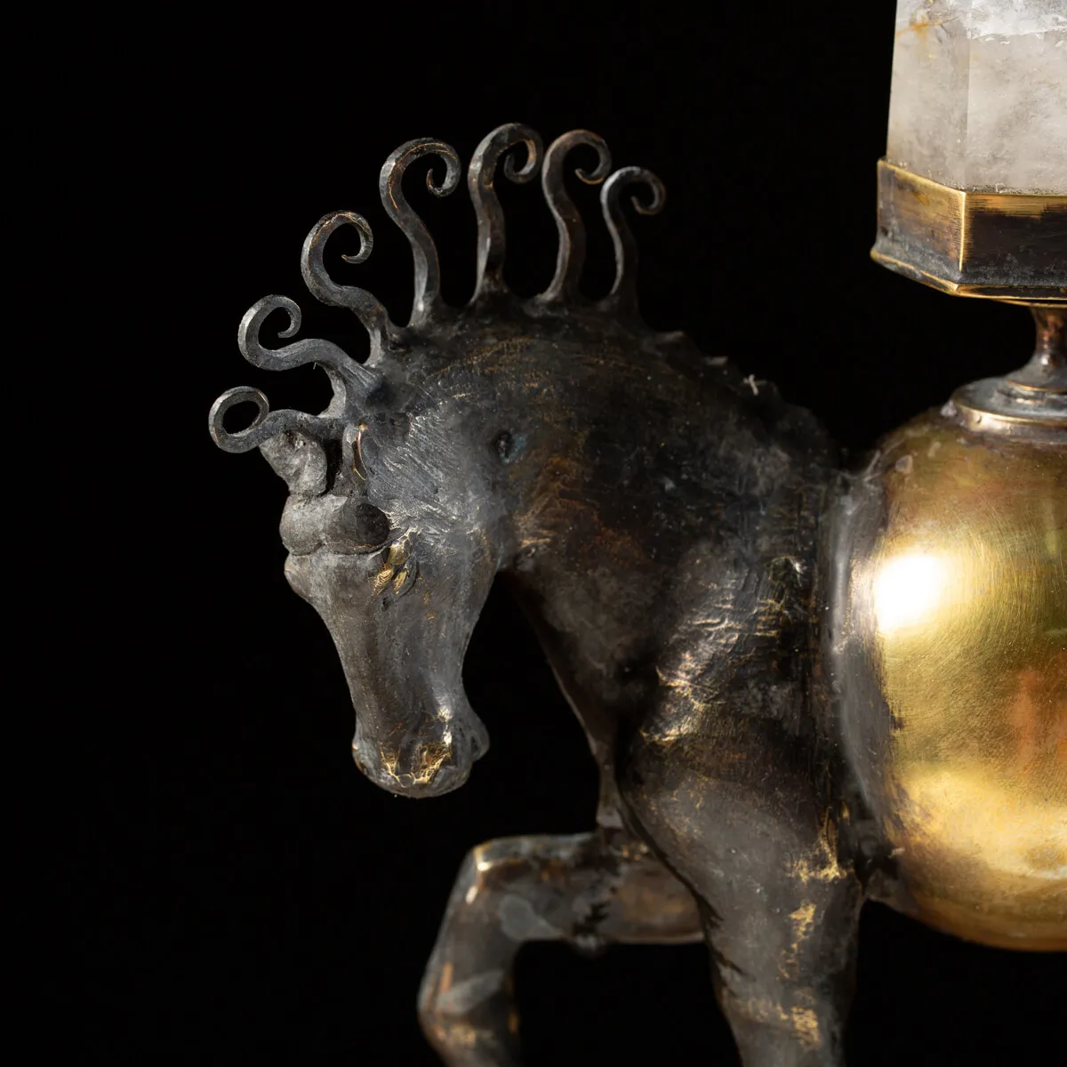 Scultura Cavallo con Quarzo