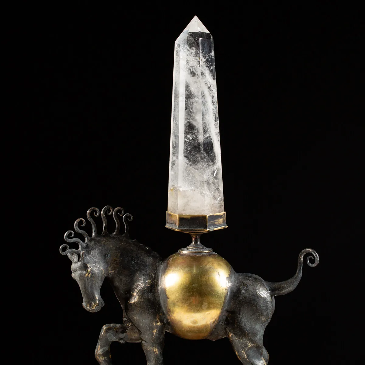 Scultura Cavallo con Quarzo