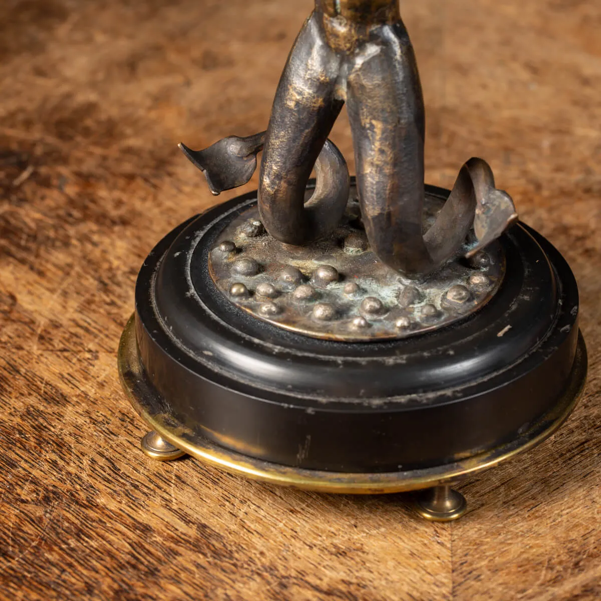 Scultura Bronzo Tritone con Nautilus