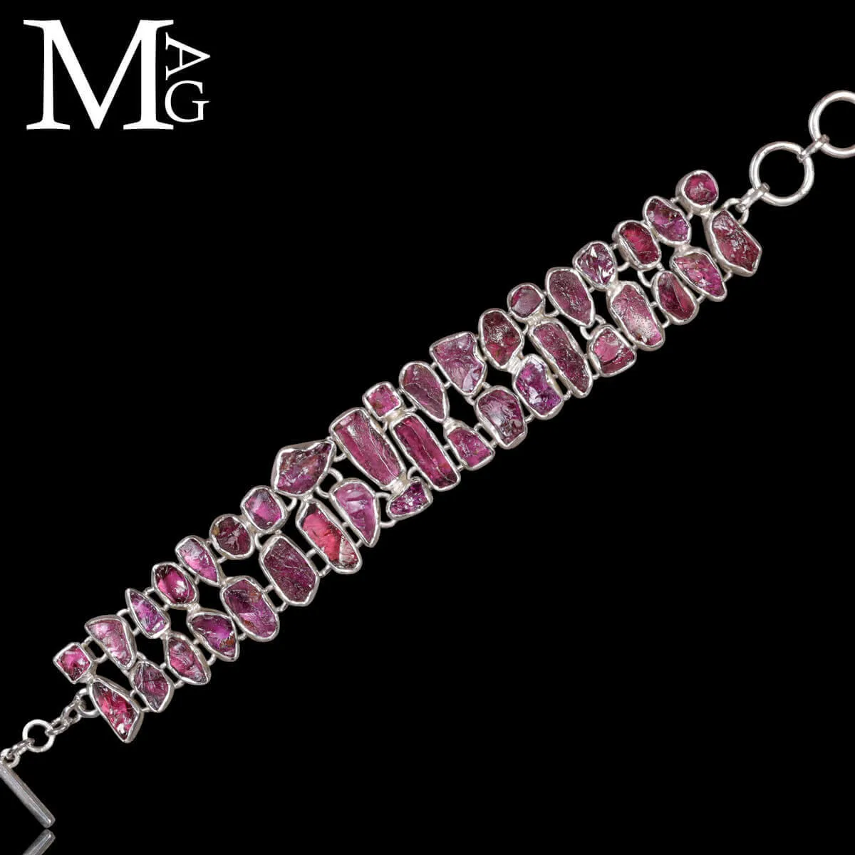 Bracciale in argento con ametista boliviana.
