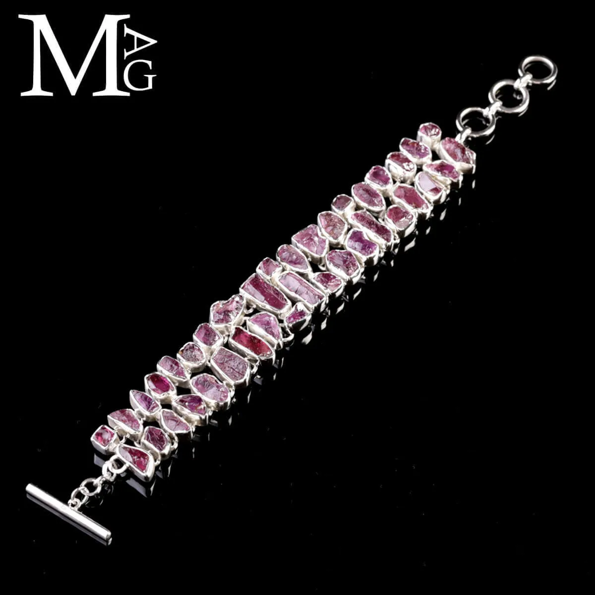 Bracciale in argento con ametista boliviana.