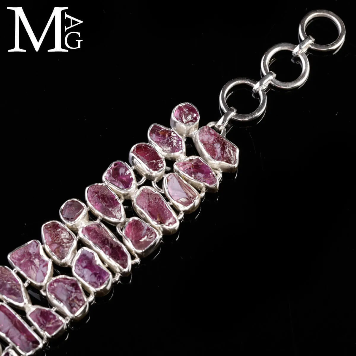 Bracciale in argento con ametista boliviana.