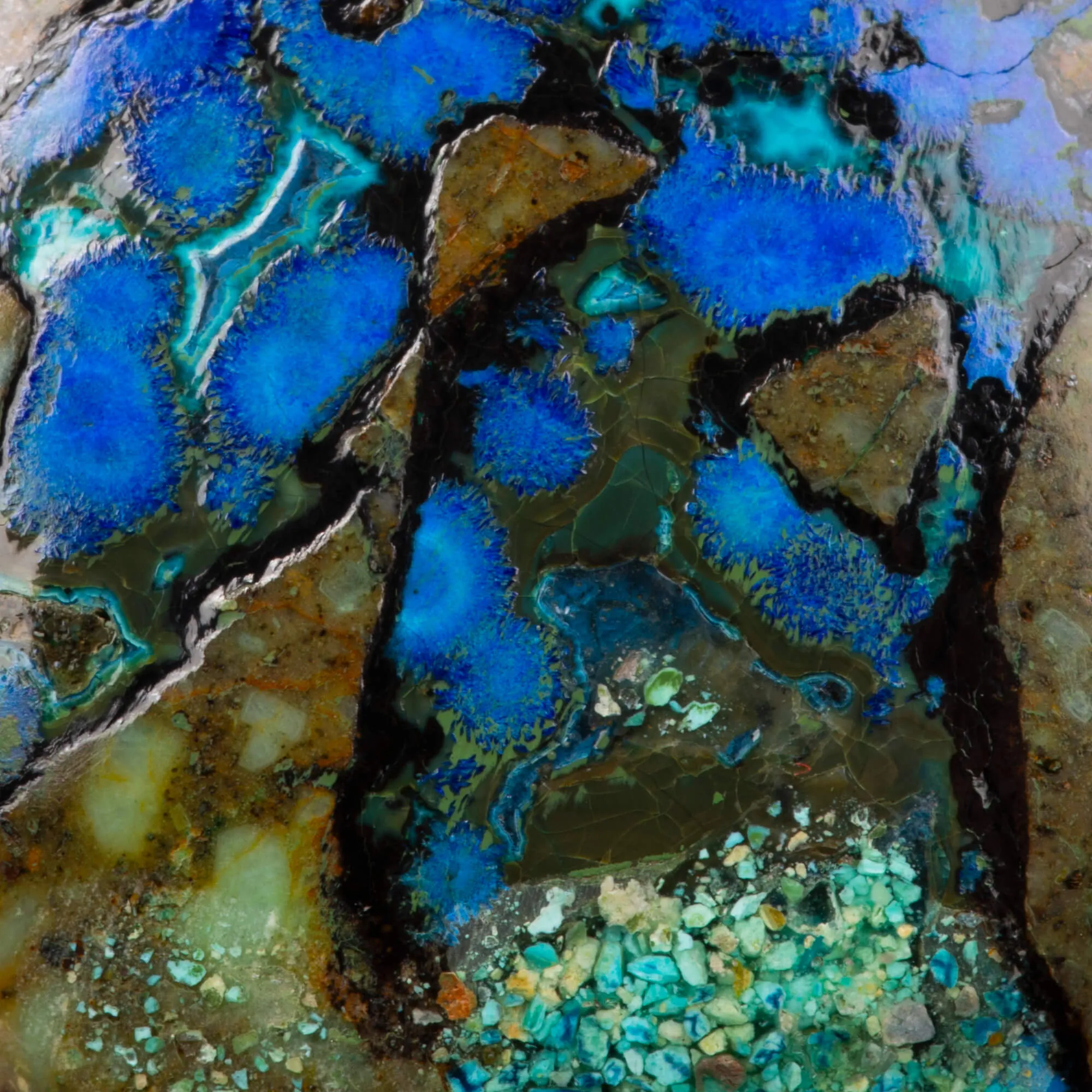 Ciondolo Goccia in Argento con Azzurrite Naturale.