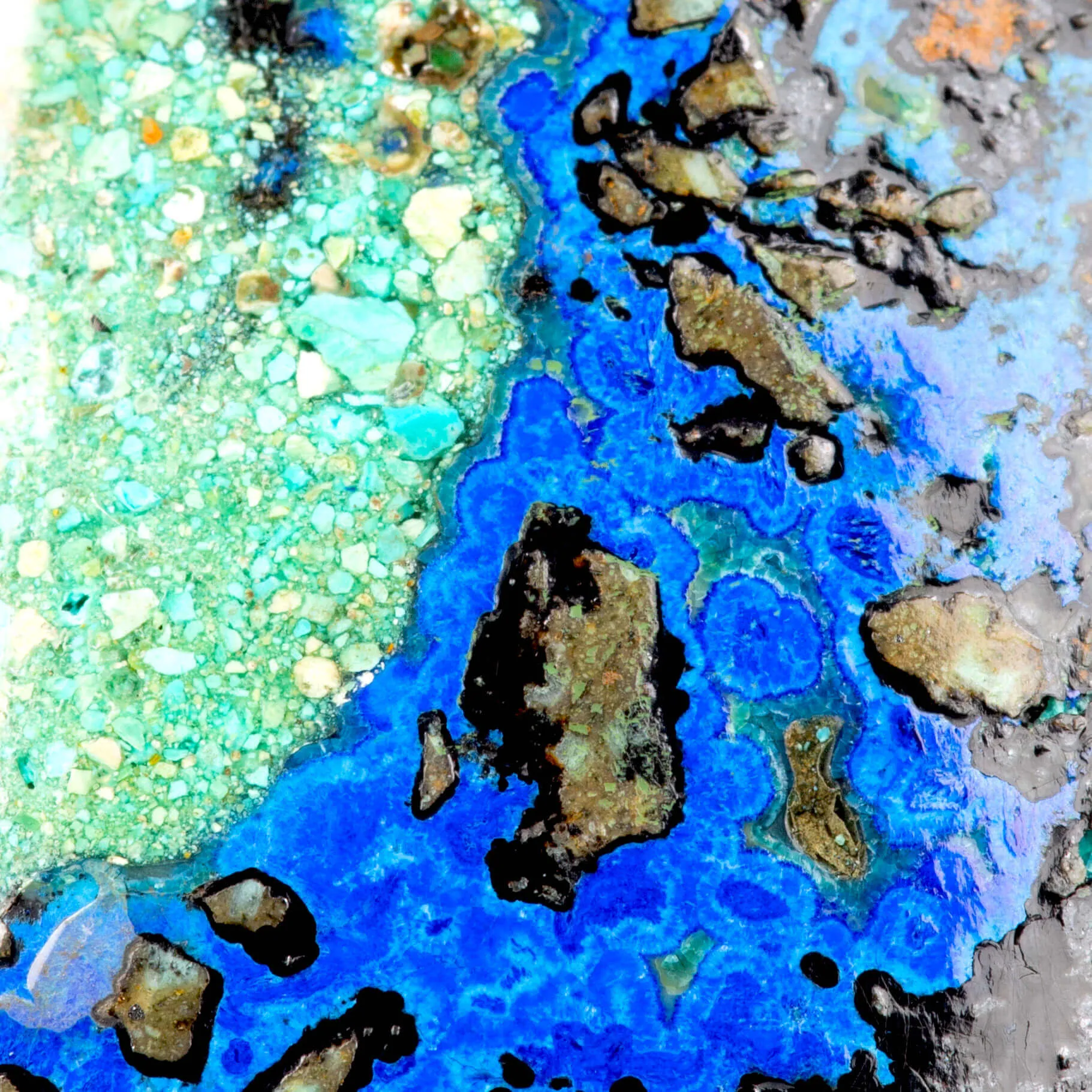 Ciondolo con Azzurrite e Inclusioni di Crisocolla.