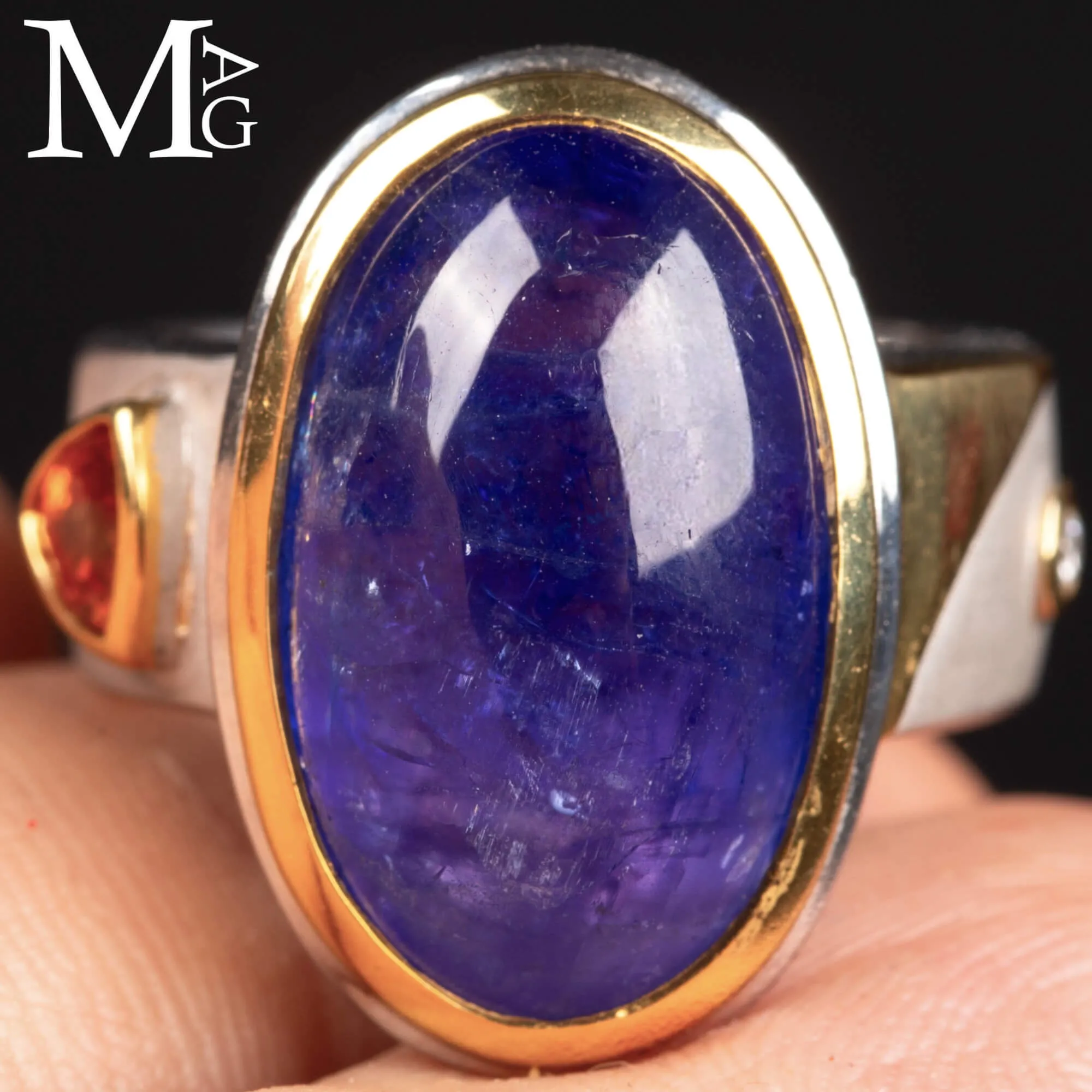 Anello in Argento e Oro 18K - Tanzanite, Zaffiro e Diamante
