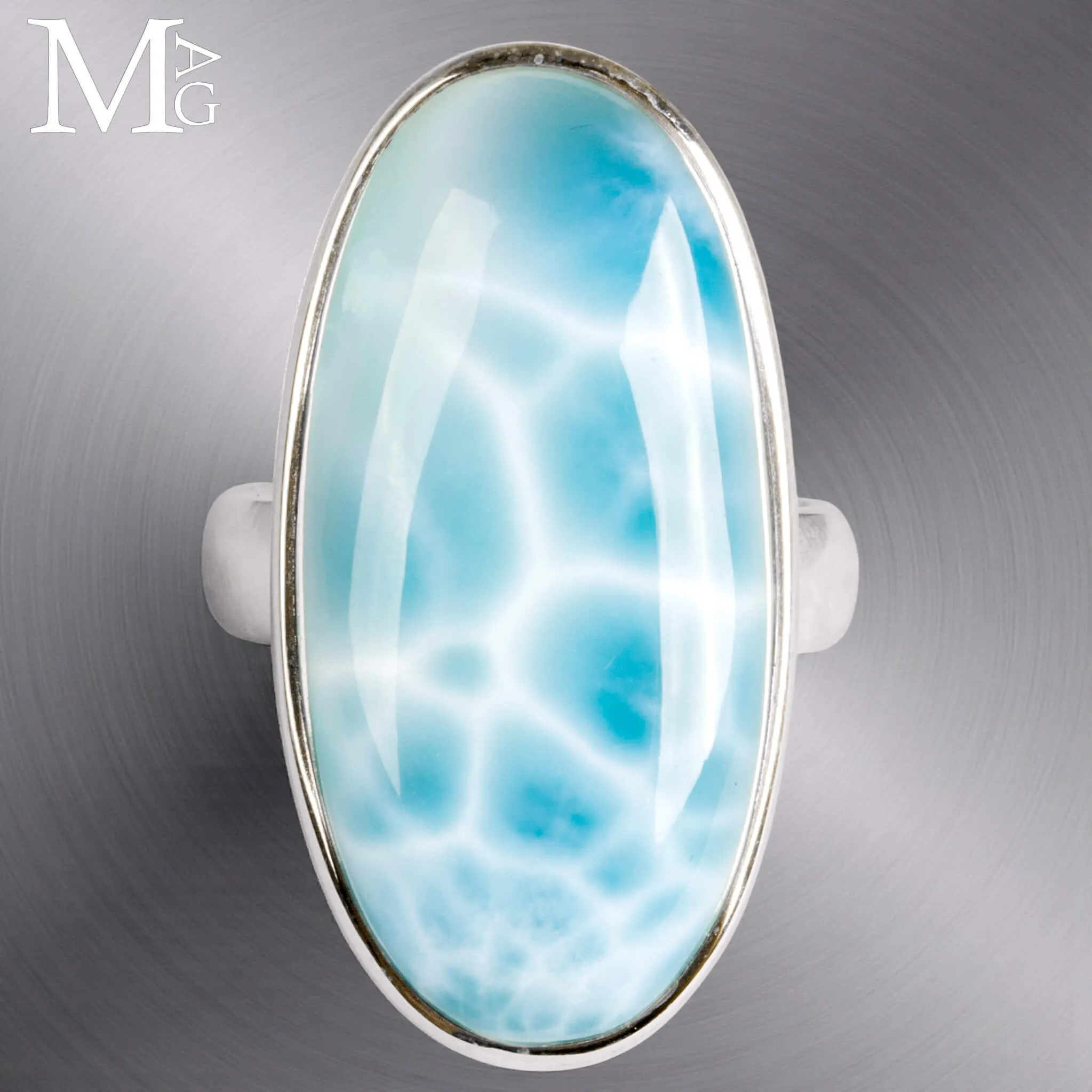Anello in Argento 925 con Larimar dei Caraibi.