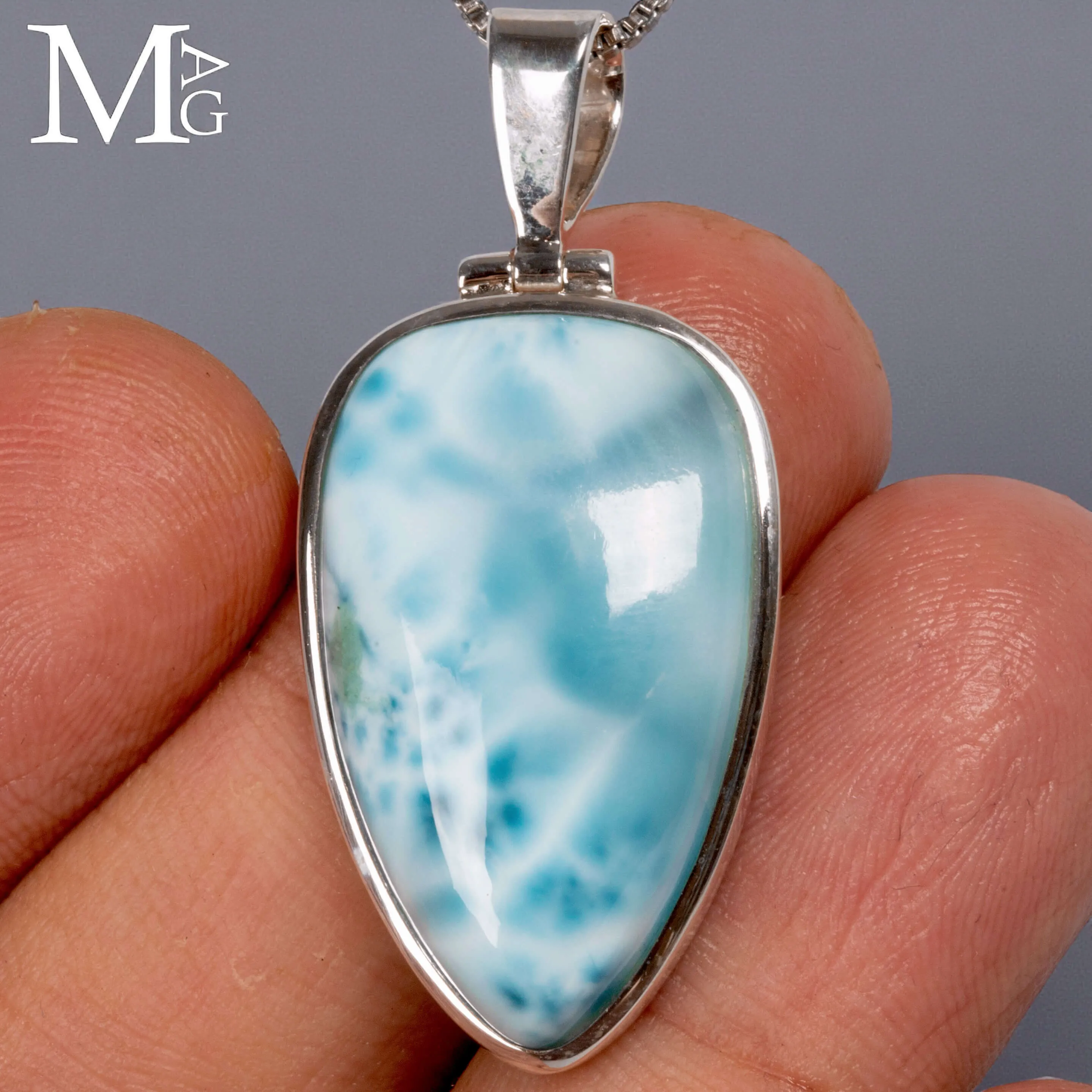 Ciondolo in Argento con Larimar Naturale