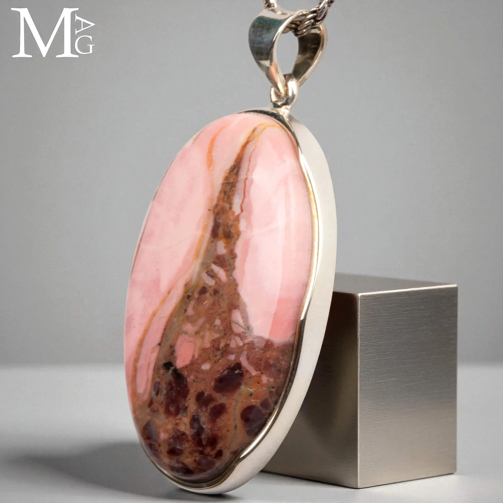 Ciondolo in Argento con Mookaite Rosa Australiana.