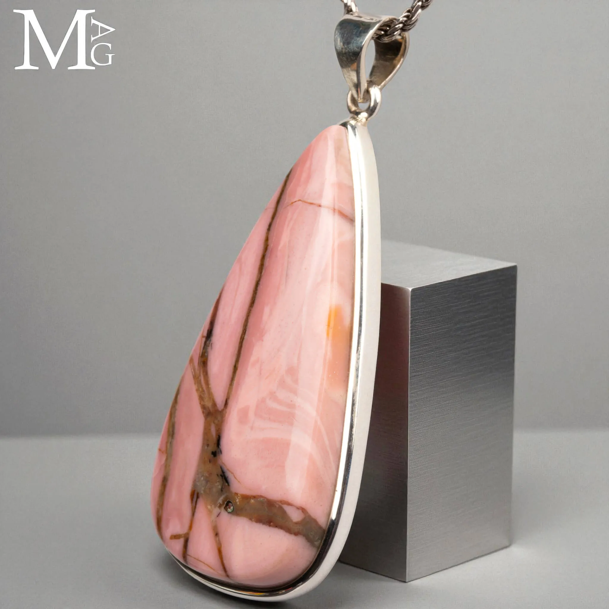 Ciondolo in Argento con Mookaite Rosa Australiana