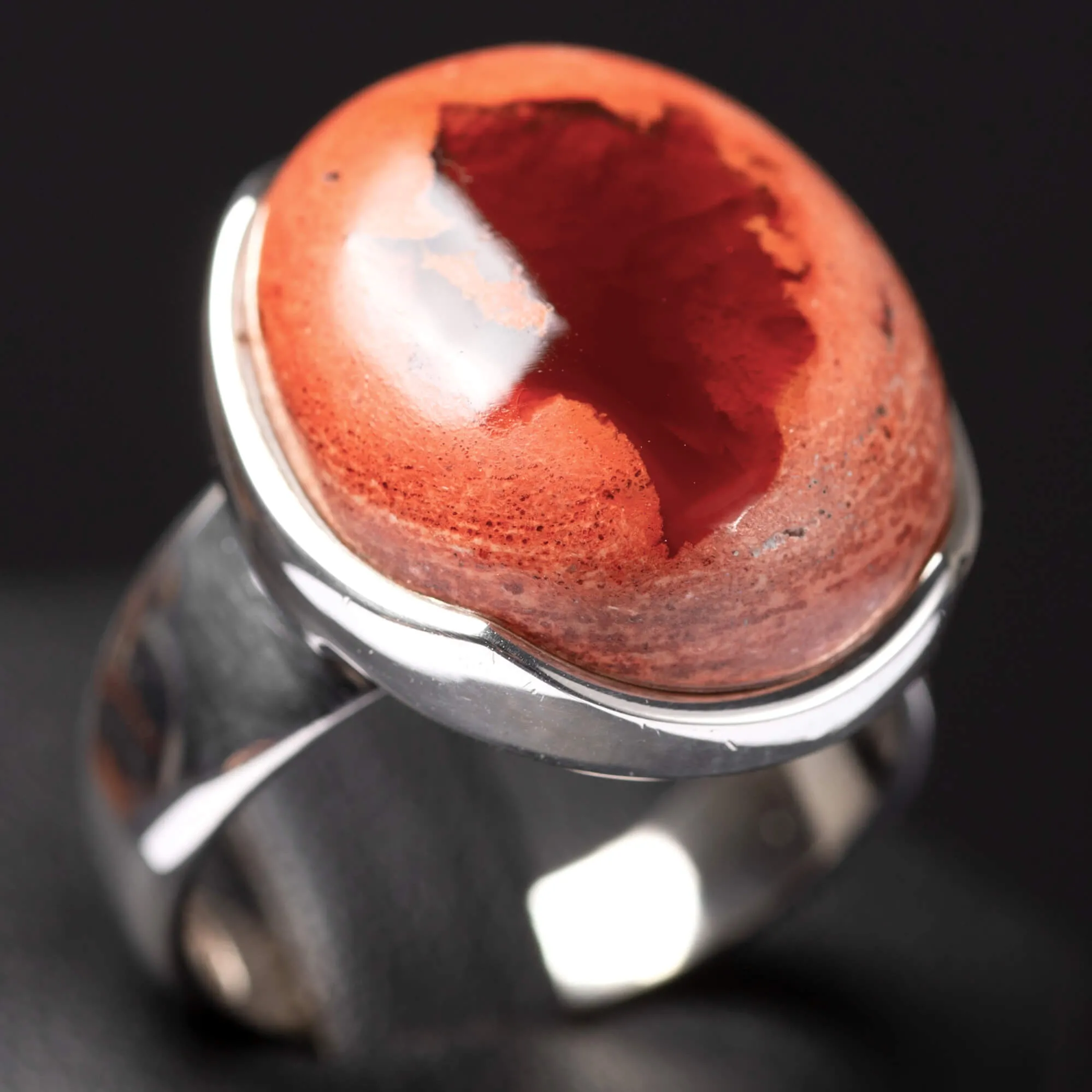 Anello in Argento con Opale di Fuoco Messicano.