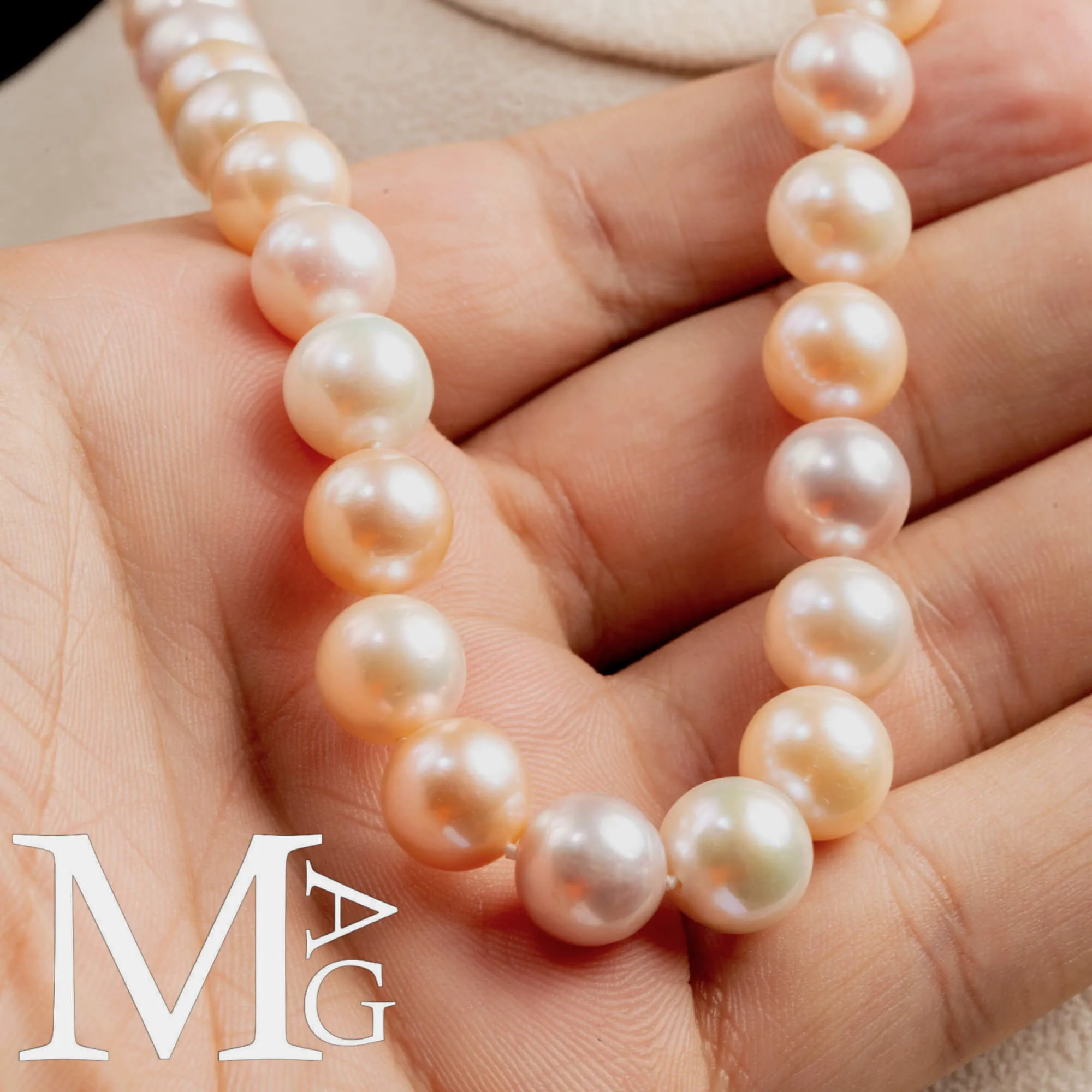 Collana con Perle d’Acqua Dolce – Eleganza Classica in Bianco Rosato