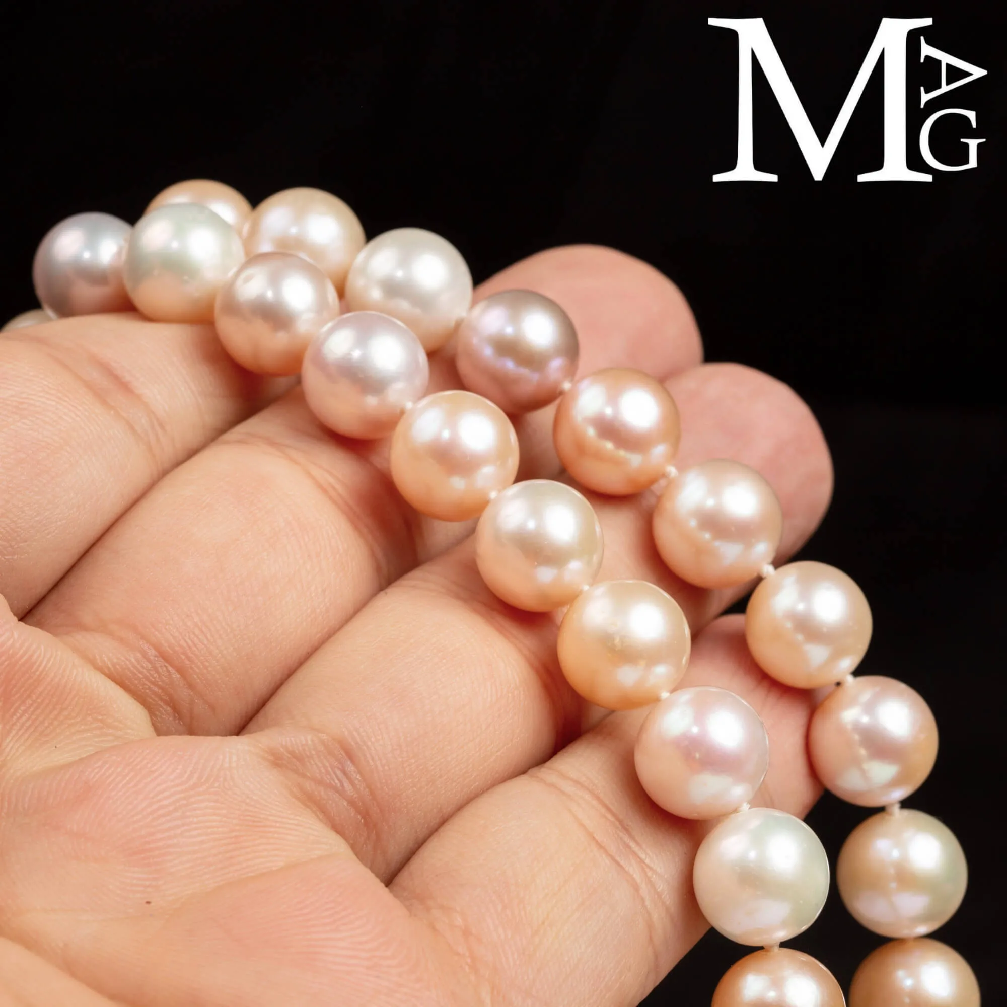 Collana con Perle d’Acqua Dolce – Eleganza Classica in Bianco Rosato
