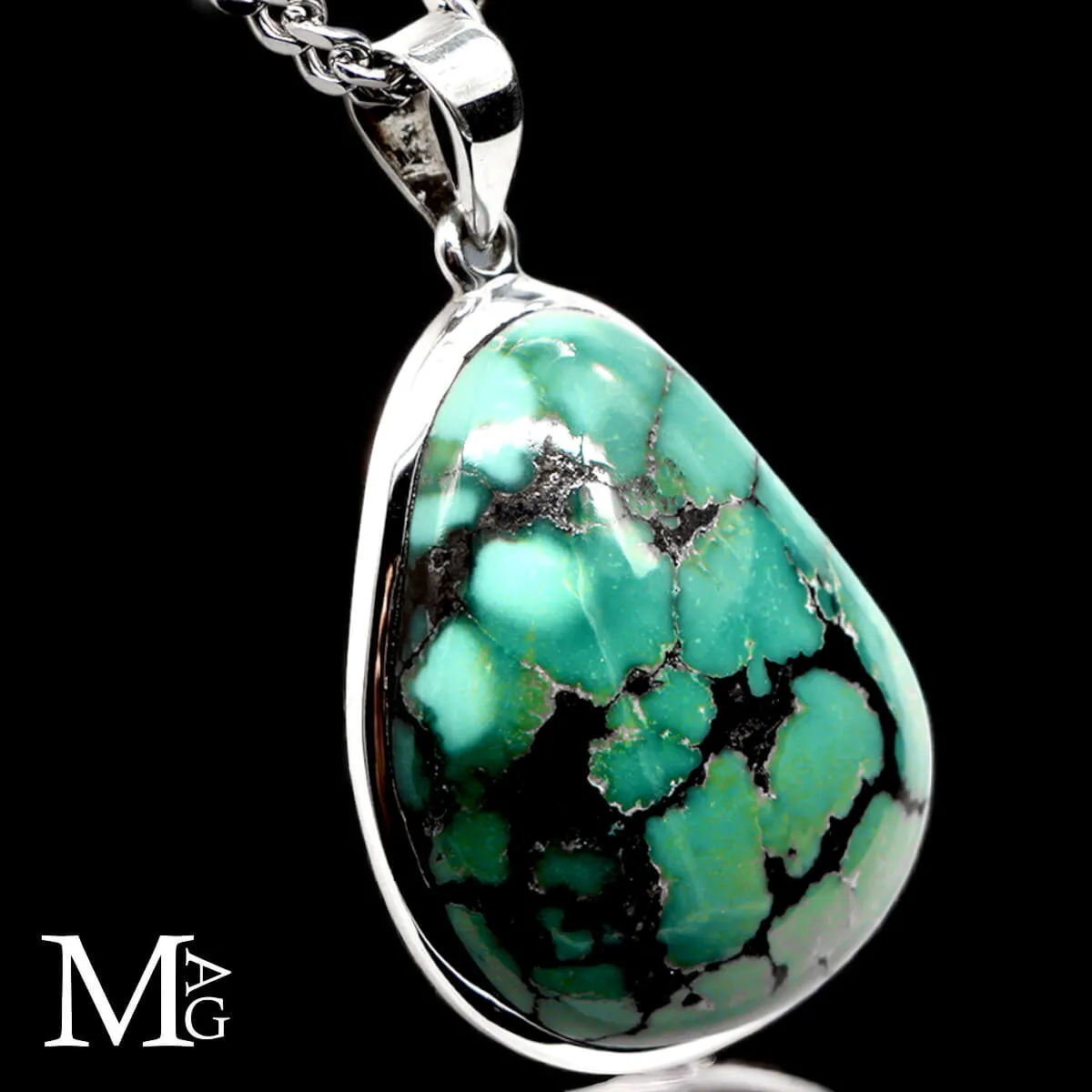 Ciondolo in Argento con Turchese Tibetano – Energia Ancestrale.