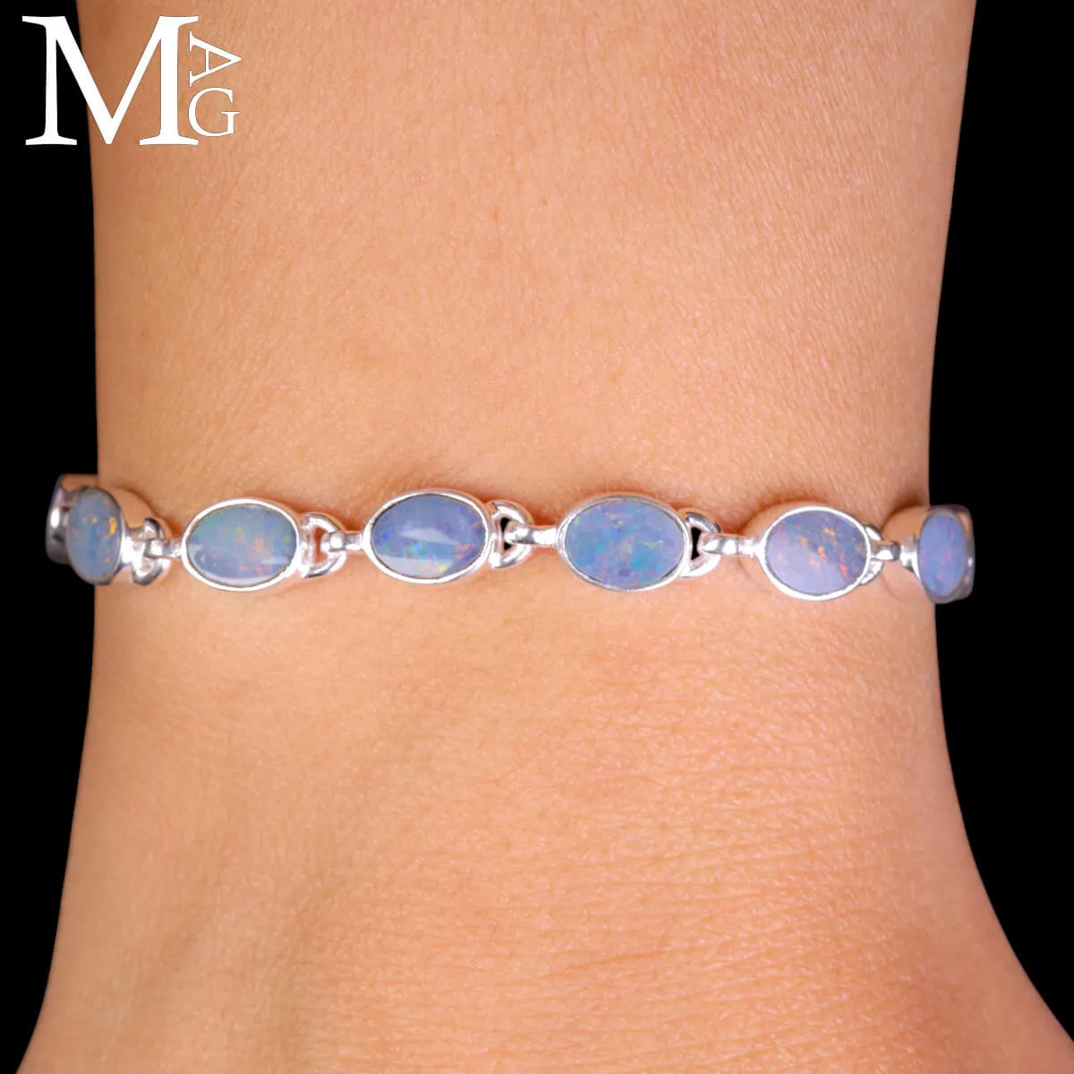 Bracciale in Argento con 11 Opali Welo.