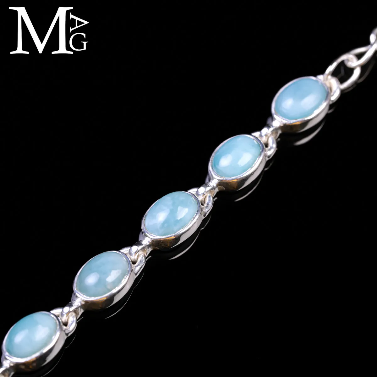 Bracciale in Argento con Gemme di Larimar.