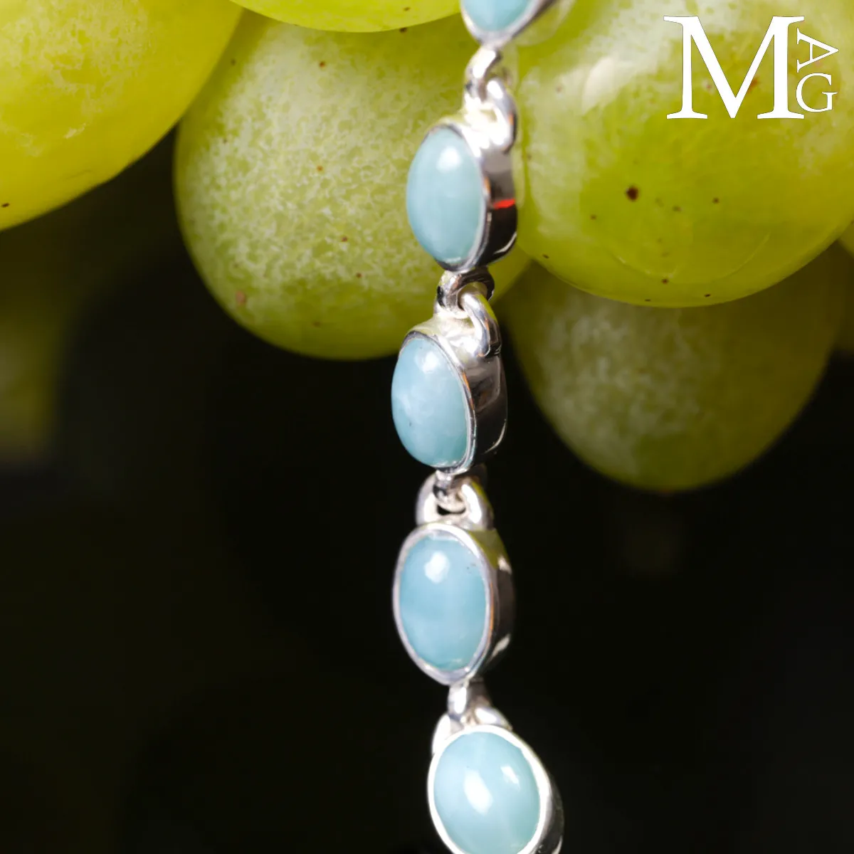 Bracciale in Argento con Gemme di Larimar.