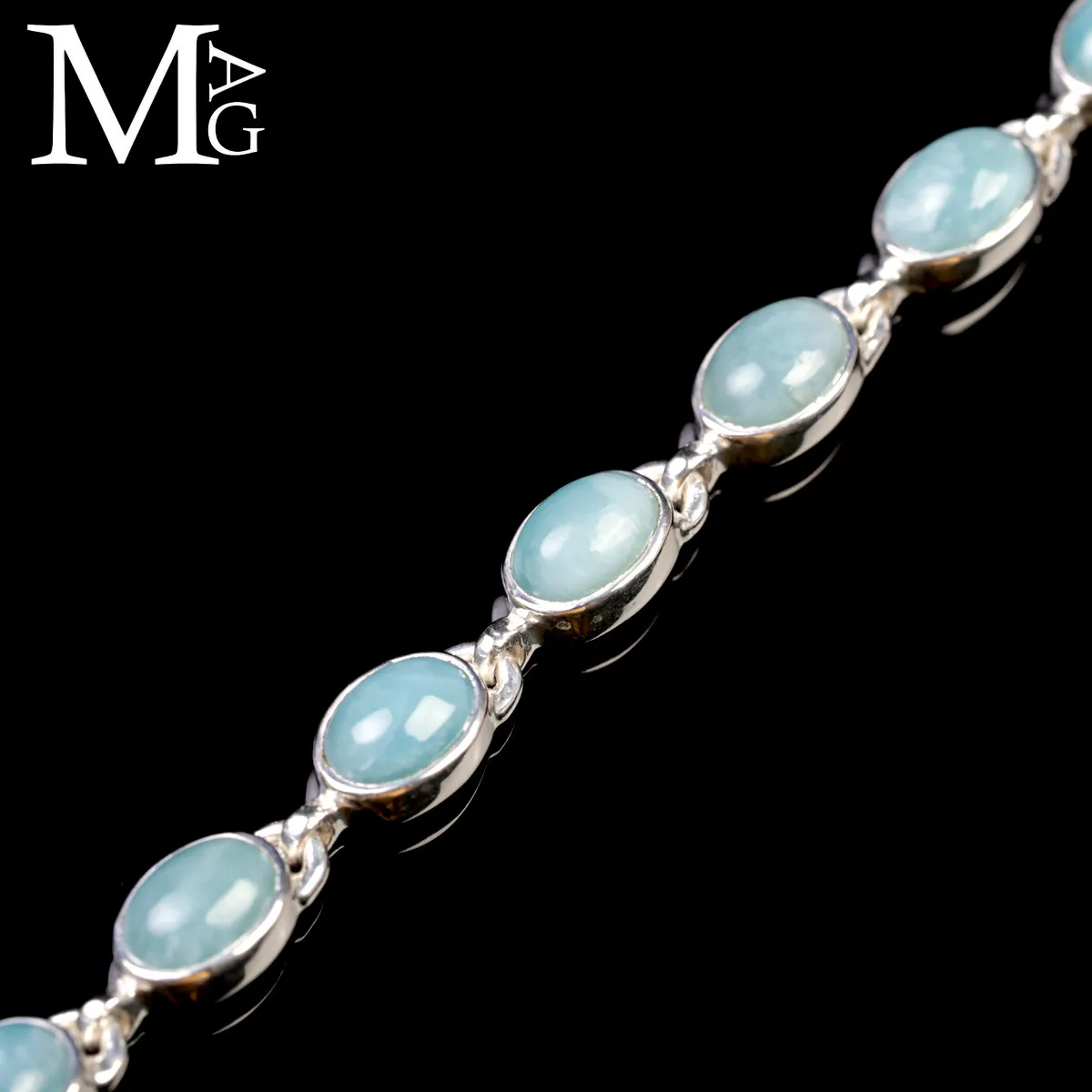 Bracciale in Argento con Gemme di Larimar.