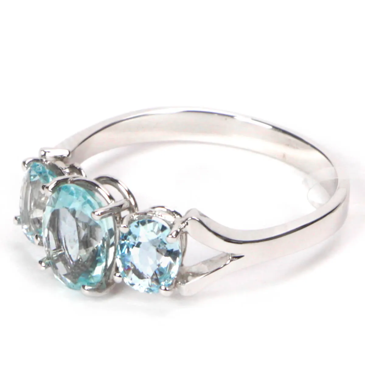Anello Oro Bianco Acquamarina
