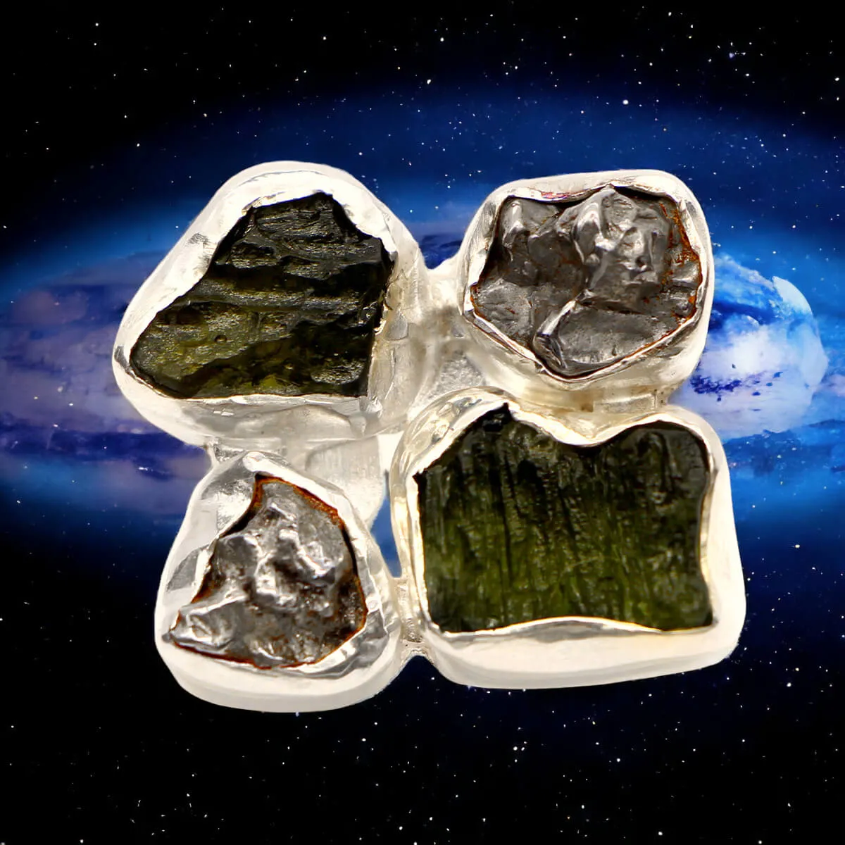 Anello meteoriti - Campo del Cielo e Moldavite