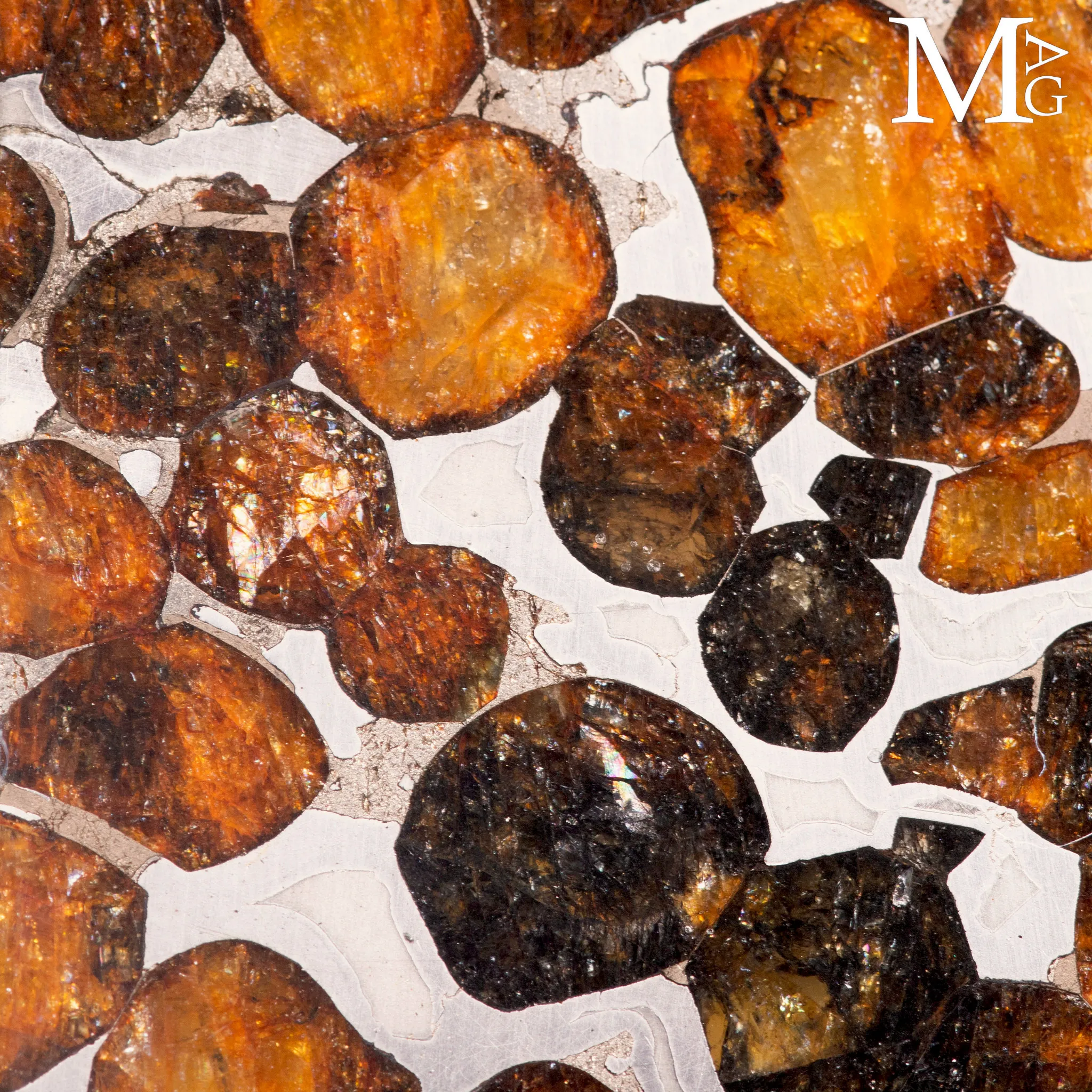 Ciondolo in Argento con Meteorite Pallassite