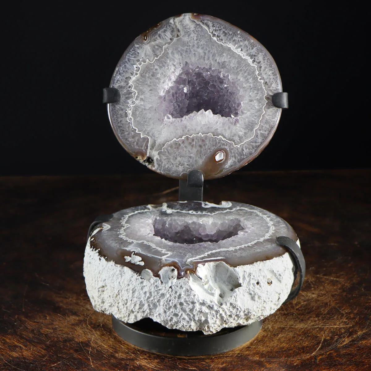 Geode Agata Sezionata su base