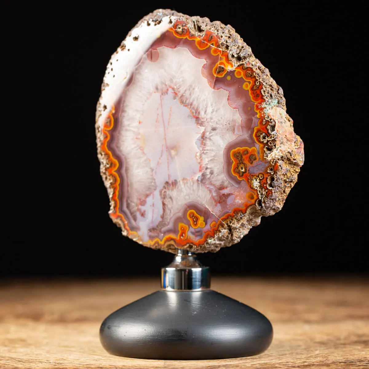 Geode Agata Rossa su base Decorativa