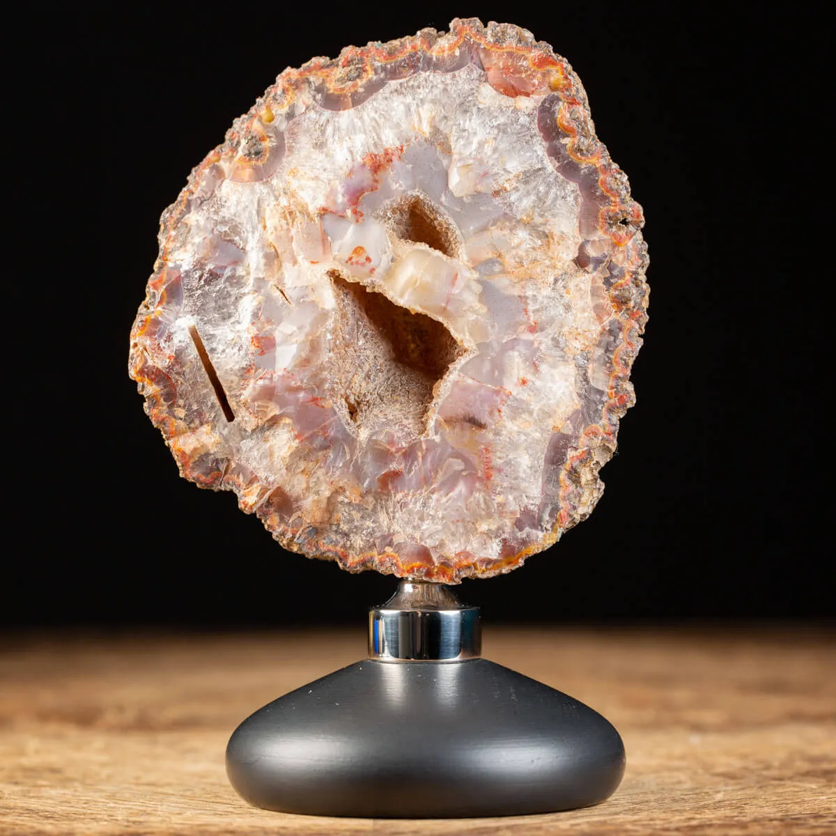 Geode Agata Rossa su base Decorativa