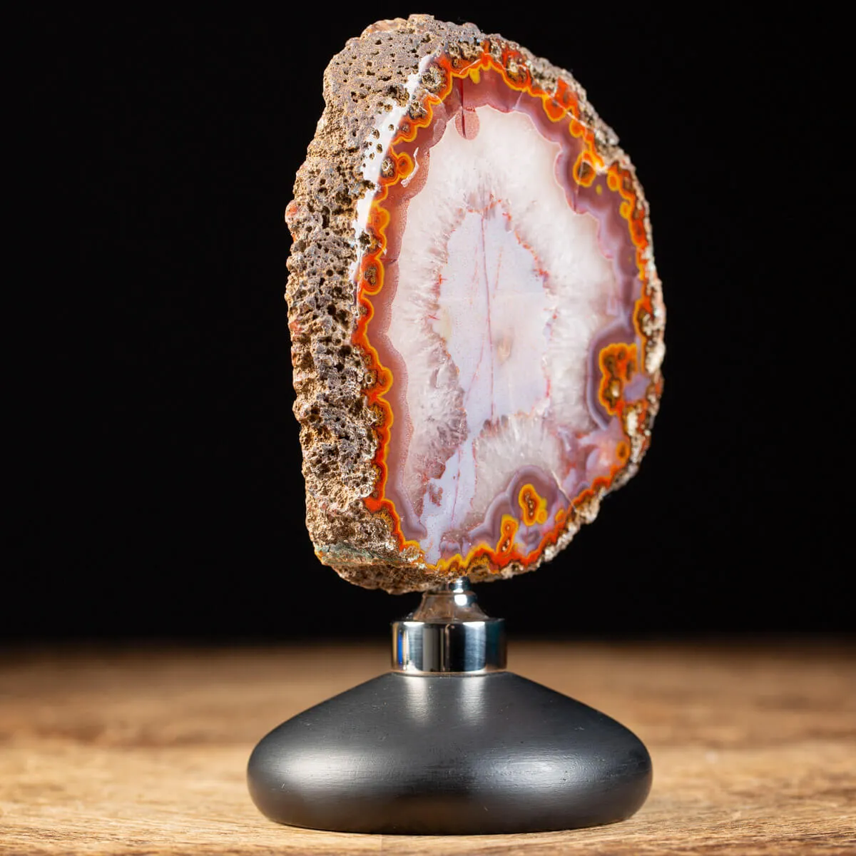 Geode Agata Rossa su base Decorativa