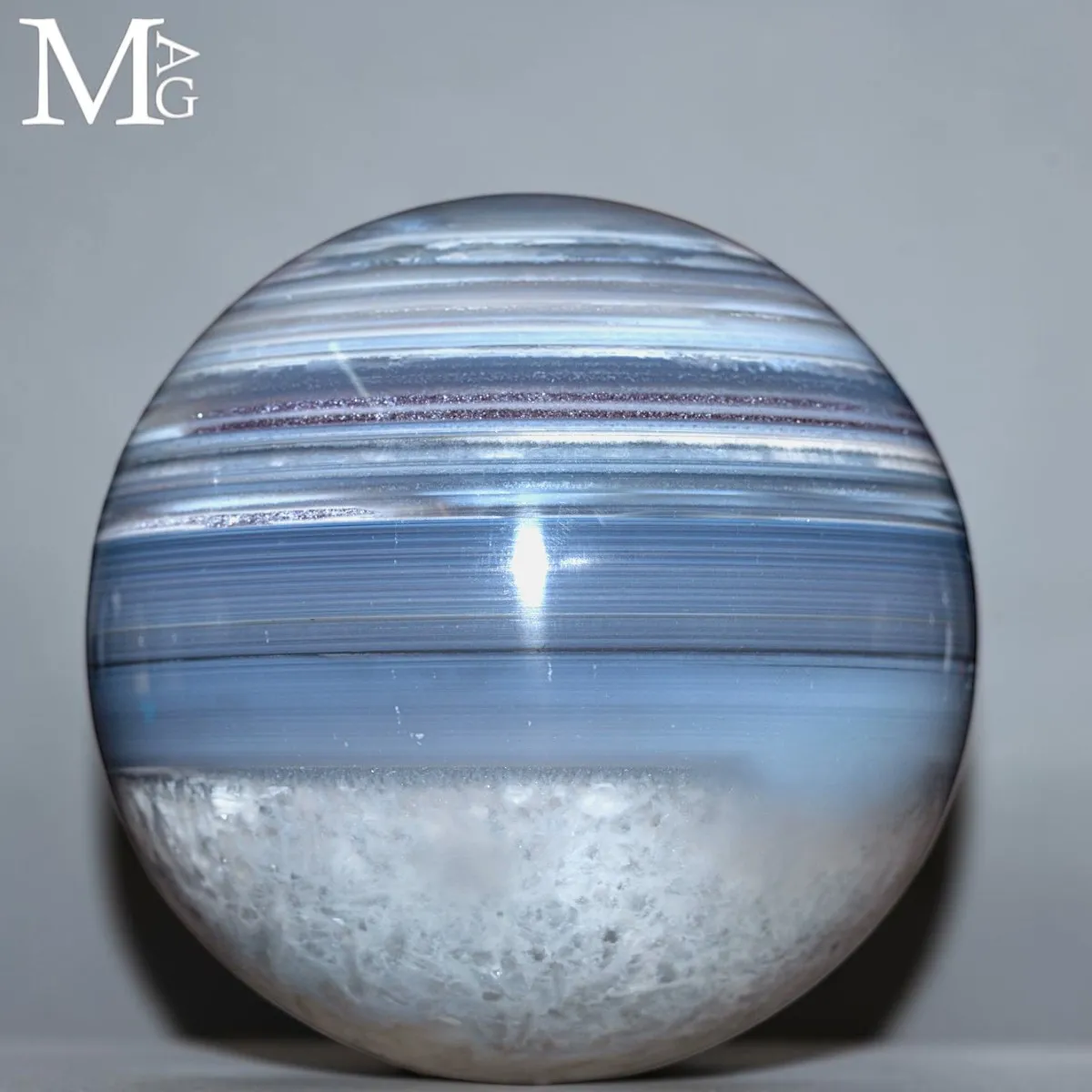 Sfera in Agata a Bande con Quarzo – Brasile