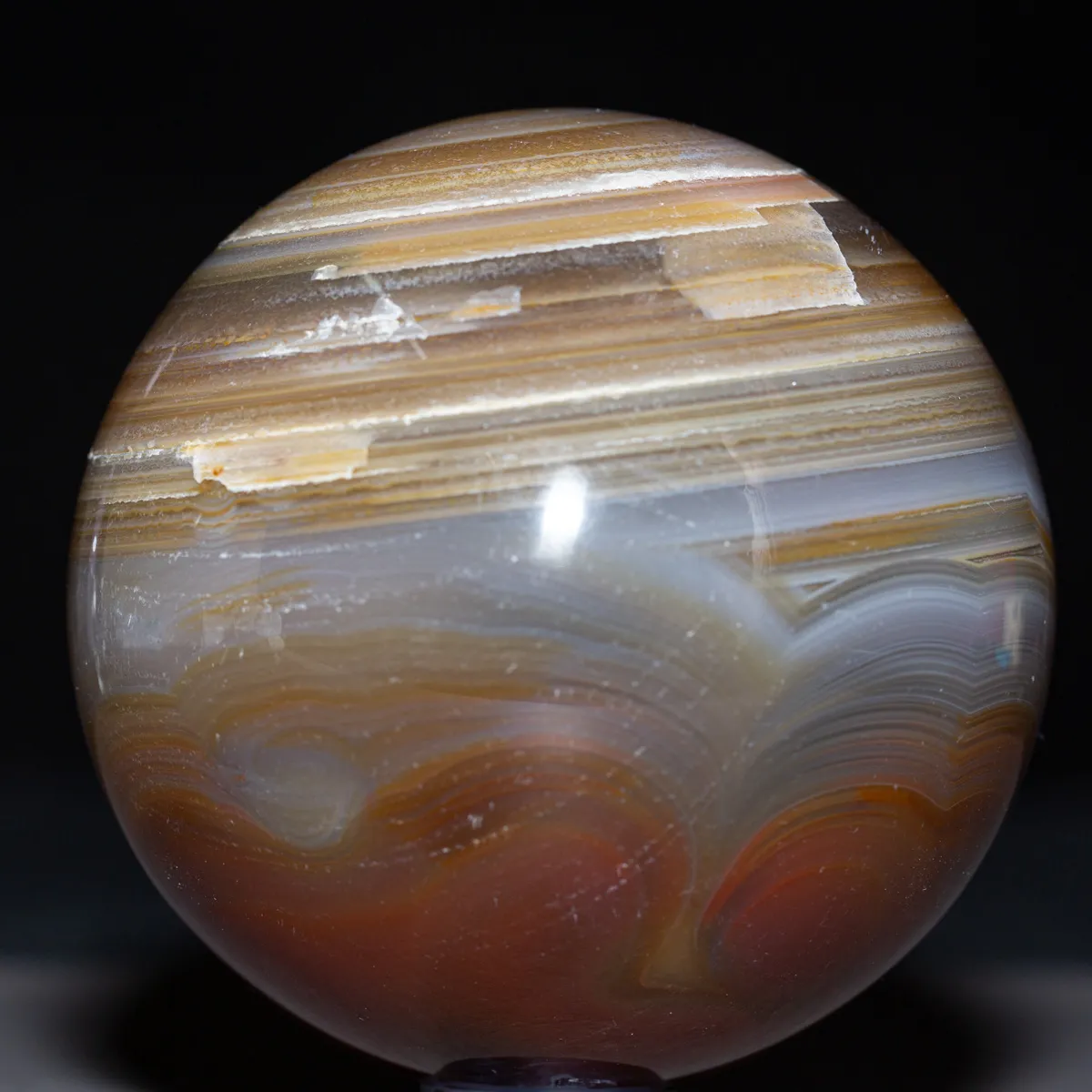 Sfera in Agata Naturale - Striata.