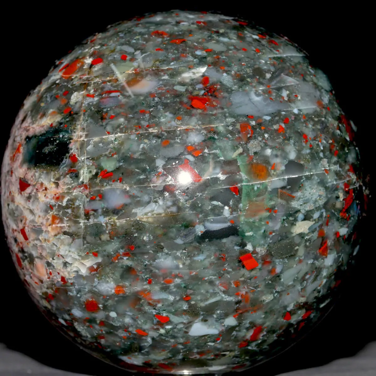 Sfera Ornamentale in Diaspro Sangue di Drago - Provenienza Sudafrica.
