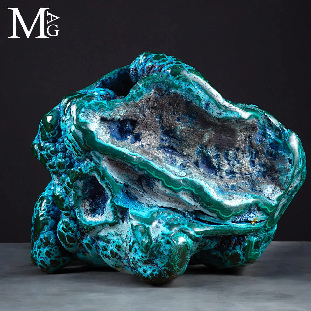 Malachite e Crisocolla – Forma Organica Policroma.