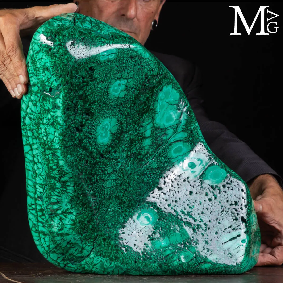 Maestoso Blocco di Malachite - Prima Scelta.
