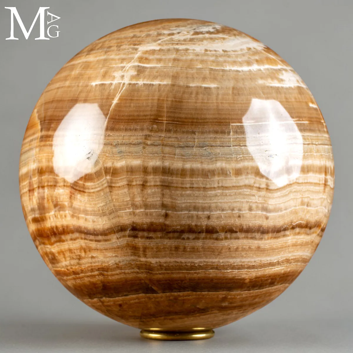 Grande Sfera in Onice Messicano a Bande