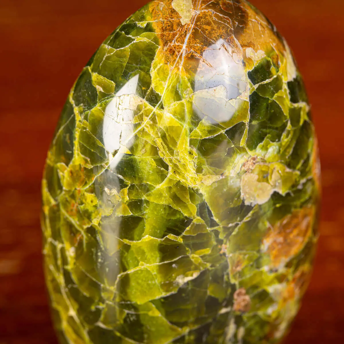 Serpentina naturale in  forma naturale lucida.