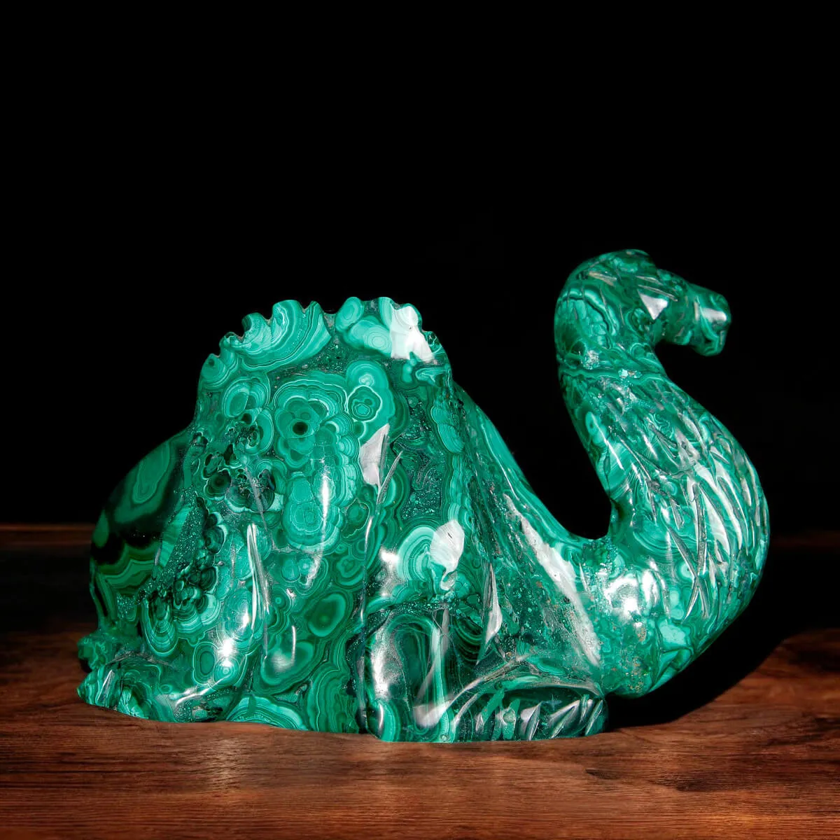 Scultura in Malachite Naturale – Cammello.