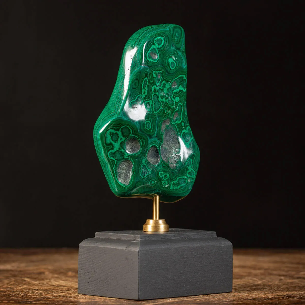 Malachite Prima Scelta Montata su Base