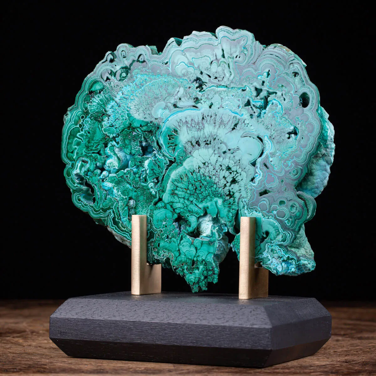 Crisocolla in Malachite Prima Scelta Montata su Base