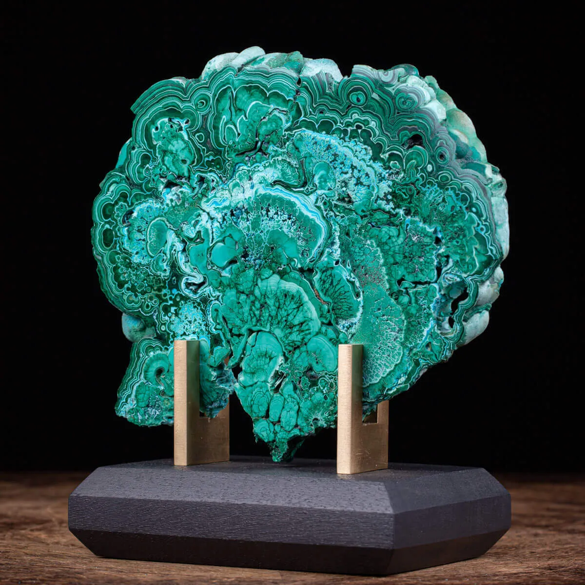 Crisocolla in Malachite Prima Scelta Montata su Base