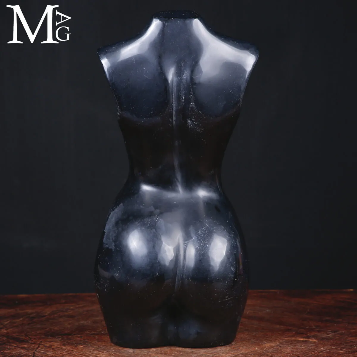 Scultura Corpo Femminile - Busto in Diaspro Nero