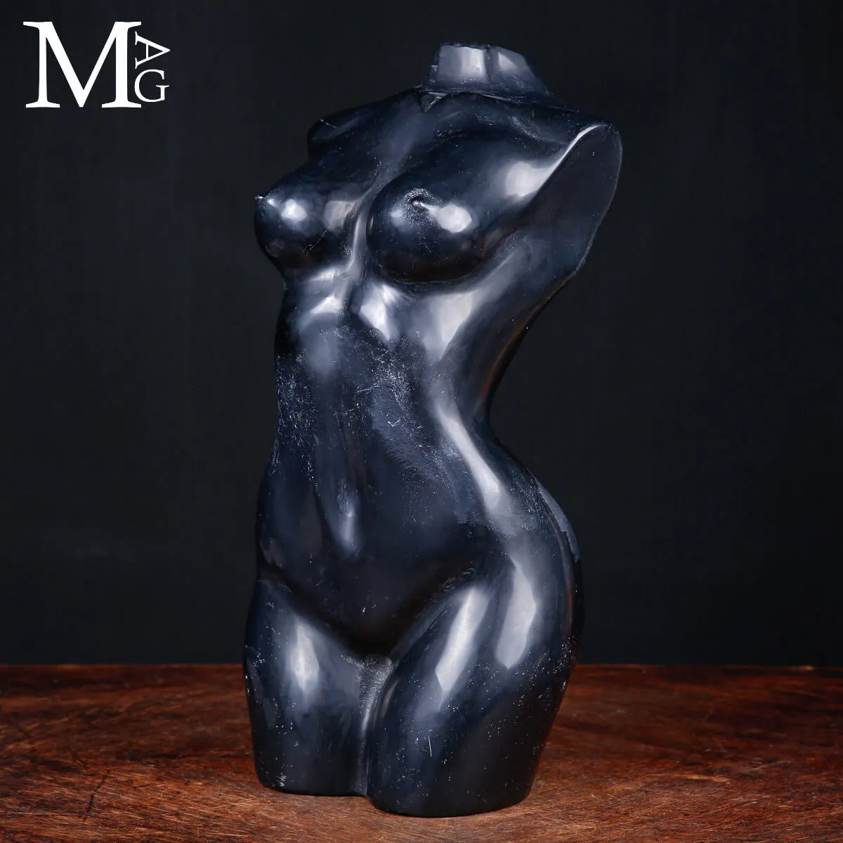 Scultura Corpo Femminile - Busto in Diaspro Nero