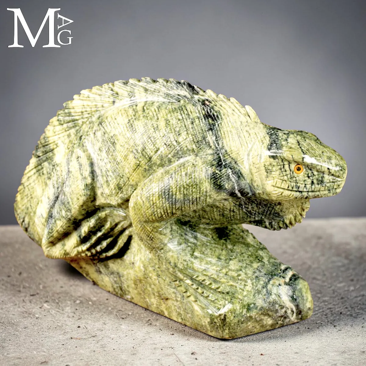 Scultura in Serpentino - Iguana