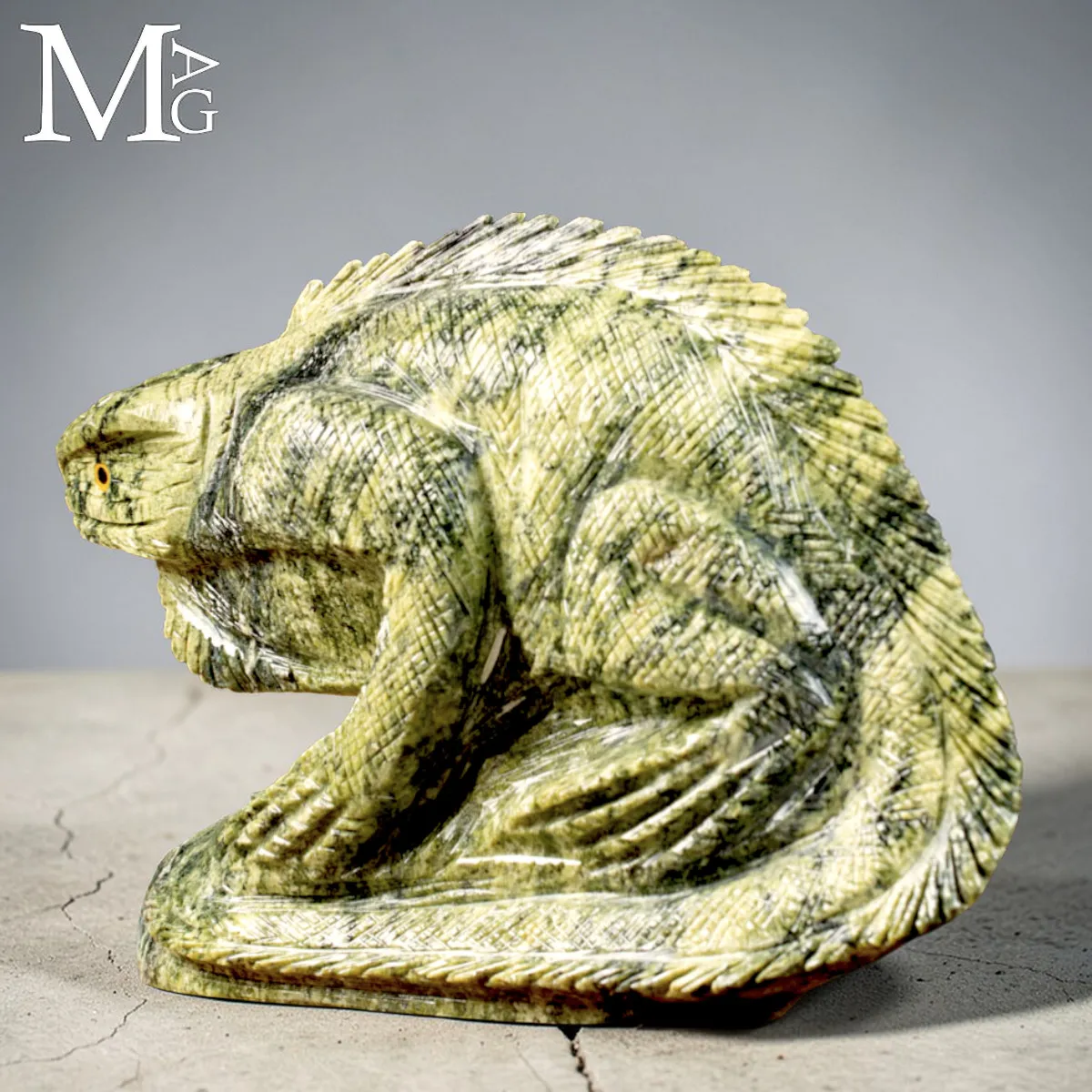 Scultura in Serpentino - Iguana