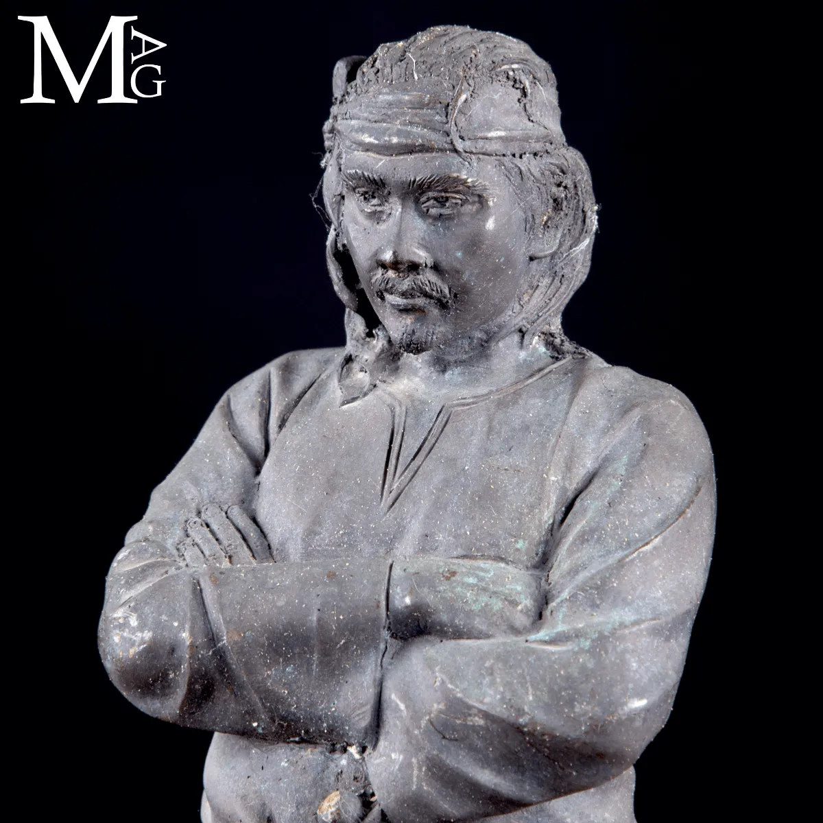 Statua in Bronzo Samurai – Okimono Giapponese.