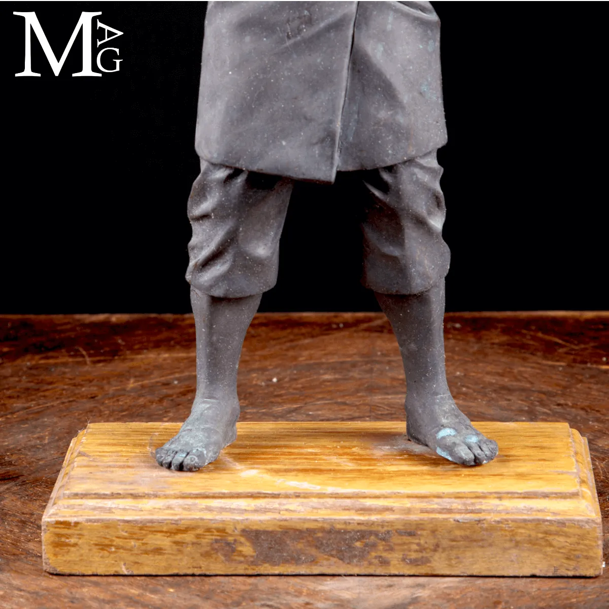 Statua in Bronzo Samurai – Okimono Giapponese.