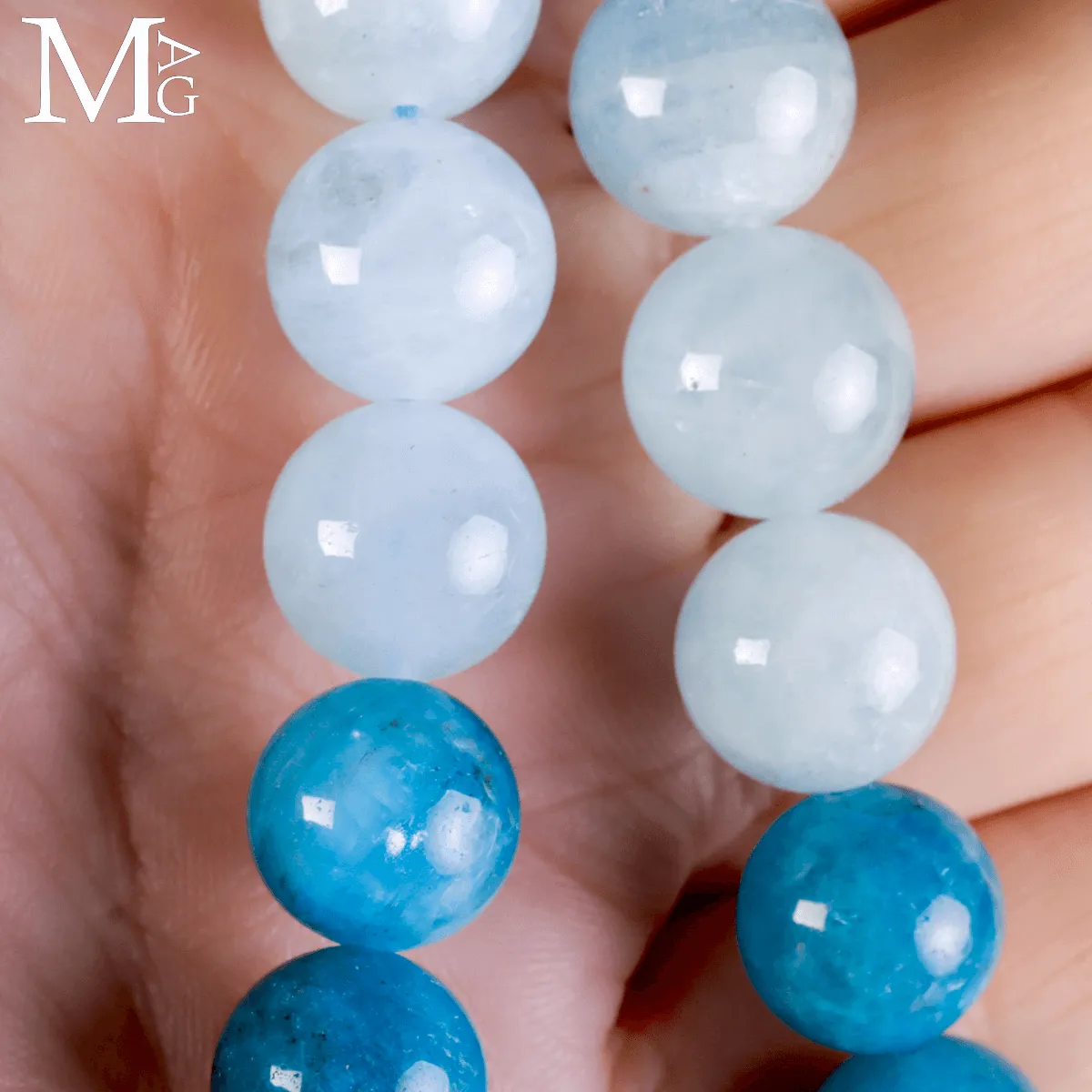 Collana in Kyanite, Neon Apatite e Acquamarina.